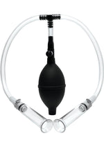 Load image into Gallery viewer, Size Matters Nipple Pumping System with Dual Cylinders - Black/Clear