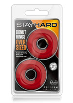 Load image into Gallery viewer, Stay Hard Donut Cock Rings Oversized - Red - 2 Pack