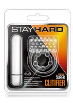 Load image into Gallery viewer, Stay Hard Vibrating Super Clitifier Cock Ring with Bullet - Clear