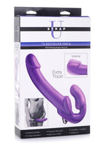 Load image into Gallery viewer, Strap U 7x Revolver Thick Vibrating Strapless Strap-On Dildo - Purple