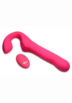 Load image into Gallery viewer, Strap U Mighty-Thrust Thrusting and Vibrating Strapless Strap-On with Remote Control - Pink