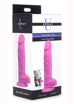 Load image into Gallery viewer, Strap U Power Pecker Silicone 7in Dildo with Balls - Pink