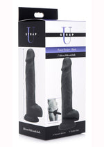 Load image into Gallery viewer, Strap U Silicone Dildo with Balls - Black