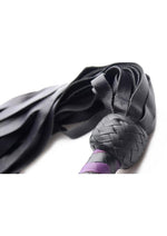 Load image into Gallery viewer, Strict Leather Purple and Black Handle Deerskin Flogger - Black/Purple