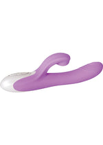 Load image into Gallery viewer, Super Sucker Rechargeable Silicone G-Spot Vibrator with Clitoral Stimulator - Pink/Purple