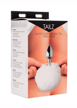 Load image into Gallery viewer, Tailz Fluffy Bunny Tail Anal Plug - Metal/White