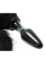 Load image into Gallery viewer, Tailz Midnight Fox Glass Butt Plug with Tail