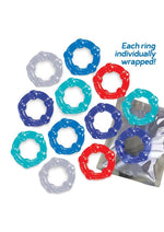 Load image into Gallery viewer, The 9's - Baller's Dozen Beaded Cockrings - Assorted Colors - 12 Per Pack