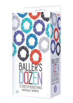 Load image into Gallery viewer, The 9's - Baller's Dozen Beaded Cockrings - Assorted Colors - 12 Per Pack