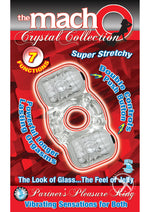 Load image into Gallery viewer, The Macho Crystal Collection Partners Pleasure Vibrating Cock Ring - Clear