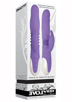 Load image into Gallery viewer, Thick and Thrust Bunny Rechargeable Silicone Rabbit Vibrator with Length Thrusting and Girth Expanding Action - Lavender/Purple