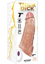 Load image into Gallery viewer, Thick Dick Vibrating Penis Silicone Sleeve - Vanilla - 7in