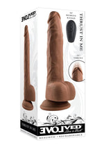 Load image into Gallery viewer, Thrust In Me Rechargeable Silicone Thrusting Vibrating Realistic Dong with Remote Control - Chocolate