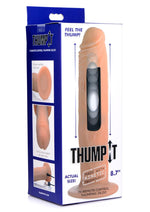 Load image into Gallery viewer, Thump It Rechargeable Silicone Thumping (Large) 8.7in Dildo with Remote Control - Vanilla - Large