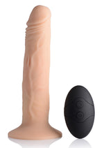 Load image into Gallery viewer, Thump It Rechargeable Silicone Thumping (Medium) 7.5in Dildo with Remote Control - Vanilla - Medium