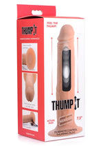 Load image into Gallery viewer, Thump It Rechargeable Silicone Thumping (Medium) 7.5in Dildo with Remote Control - Vanilla - Medium