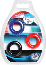 Load image into Gallery viewer, Trinity Men Stretchy Cock Ring - Assorted Colors - 3 Pack