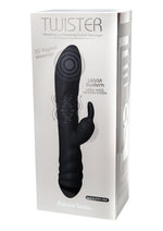 Load image into Gallery viewer, Twister Rechargeable Silicone Rabbit Vibrator with Remote Control - Black