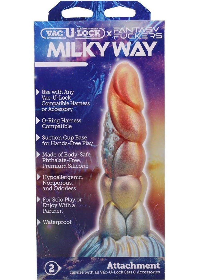 Vac-U-Lock Fantasy Fuckers Milky Way Silicone Dildo - Multicolor