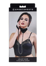 Load image into Gallery viewer, Velvet Noir Collar and Leash - Black