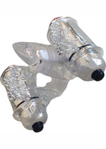 Load image into Gallery viewer, Wet Dreams Double Down Triple Motor Cock Ring with Vibrating Stimulating Tongue Waterproof - Clear