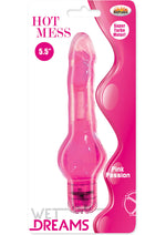 Load image into Gallery viewer, Wet Dreams Hot Mess Vibrating Dildo - Pink/Pink Passion - 5.5in