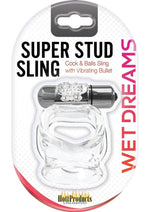 Load image into Gallery viewer, Wet Dreams Vibrating Super Stud Sling Silicone Cock Ring Waterproof - Clear