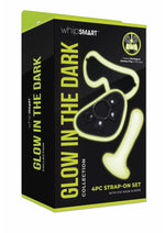 Load image into Gallery viewer, WhipSmart Glow In The Dark Strap-On Harness Set with Eye Mask and Bondage Rope - Glow In The Dark/Green - 4 Piece