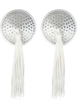 Load image into Gallery viewer, White Satin with White Stone and Tassel - White
