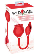 Load image into Gallery viewer, Wild Rose and Bullet Rechargeable Silicone Clitoral Stimulator with Suction - Red