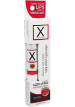 Load image into Gallery viewer, X On The Lips Buzzing Lip Balm with Pheromones Sizzling Strawberry Flavor - .75oz