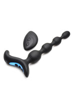 Load image into Gallery viewer, Zeus Shock Beads 80x Vibrating and E-Stim Rechargeable Silicone Anal Beads with Remote Control - Black