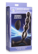 Load image into Gallery viewer, Zeus Shock Beads 80x Vibrating and E-Stim Rechargeable Silicone Anal Beads with Remote Control - Black