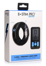 Load image into Gallery viewer, Zeus Vibrating and E-Stim Rechargeable Silicone Cock Ring with Remote Control - Black - 45mm