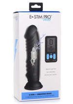 Load image into Gallery viewer, Zeus Vibrating and E-Stim Rechargeable Silicone Dildo with Remote Control - Black - 7.9in