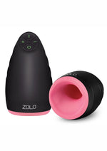 Load image into Gallery viewer, ZOLO Warming Dome Rechargeable Vibrating Masturbator - Black/Pink
