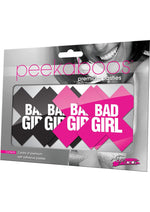 Load image into Gallery viewer, Peekaboo Bad Girl Pasties in black and pink.