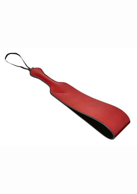 Side angle view of the Loop Paddle shows the space between the two sides of the toy.