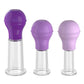 Photo of the Fantasy for Her Nipple Enhancer 3pc Set from Pipedreams (purple) shows each sucker and their different sizes.