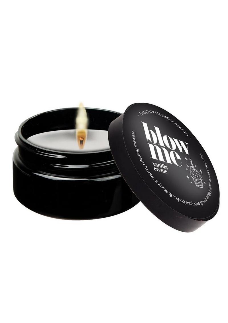 Photo of the 2oz "Blow me" Massage Candle from Kama Sutra.