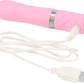Photo shows where to plug the USB charging cord into the toy (pink).