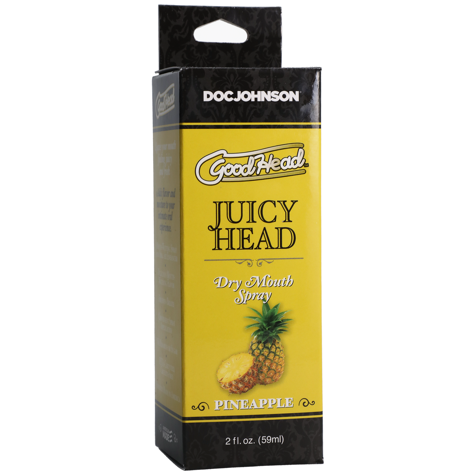 Photo of the package for the GoodHead Juicy Head from Doc Johnson (pineapple).