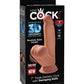 Photo of the front of the box for the  King Cock Plus Triple Density Dildo (7in) from Pipedreams (caramel).