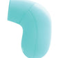 Side view of the sonic wave toy to show its ergonomic shape (turquoise).