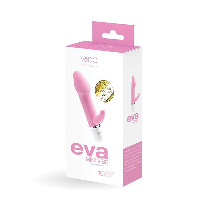 VeDO Eva Silicone Mini Vibrator in its box (pink).