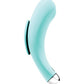 Side view of the panty vibe showing its ergonomic design (turquoise).
