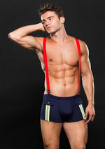 Load image into Gallery viewer, Envy - Fireman Bottom w/ Suspenders 2pc - Navy - M/L, L/XL
