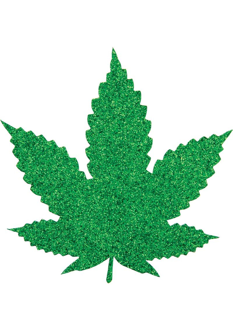 Close-up of one of the Mary Jane Pasties from Peekaboo Pasties (green).