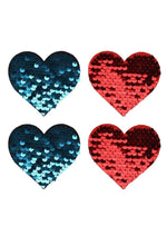 Load image into Gallery viewer, 2-Way Sequin Hearts - Black/Purple
