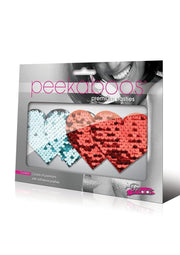 2-Way Sequin Hearts - Black/Purple